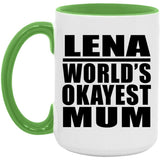 Lena World's Okayest Mum - 15oz Accent Mug Green