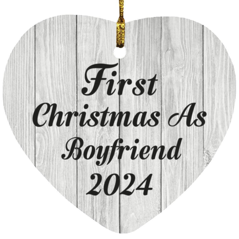 First Christmas As Boyfriend 2024 - Heart Ornament F
