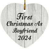 First Christmas As Boyfriend 2024 - Heart Ornament F