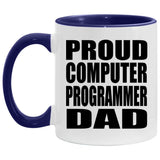 Proud Computer Programmer Dad - 11oz Accent Mug Purple