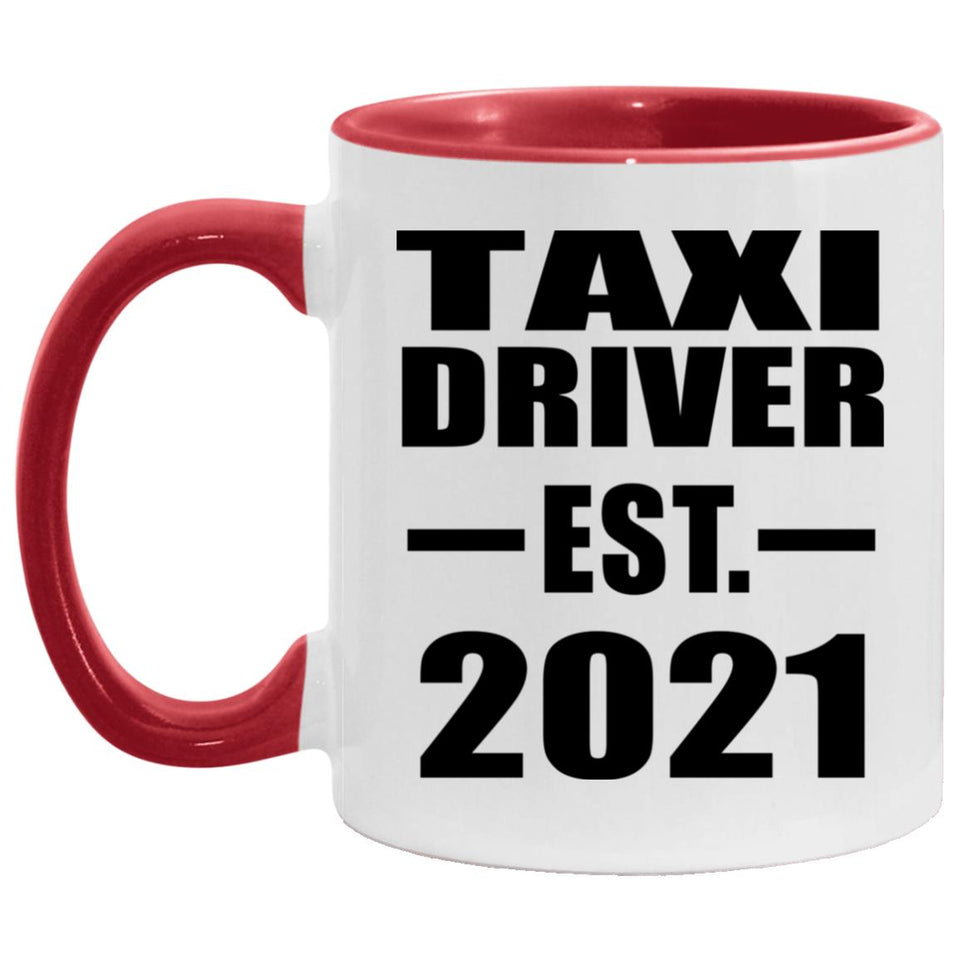 Taxi Driver Established EST. 2021 - 11oz Accent Mug Red