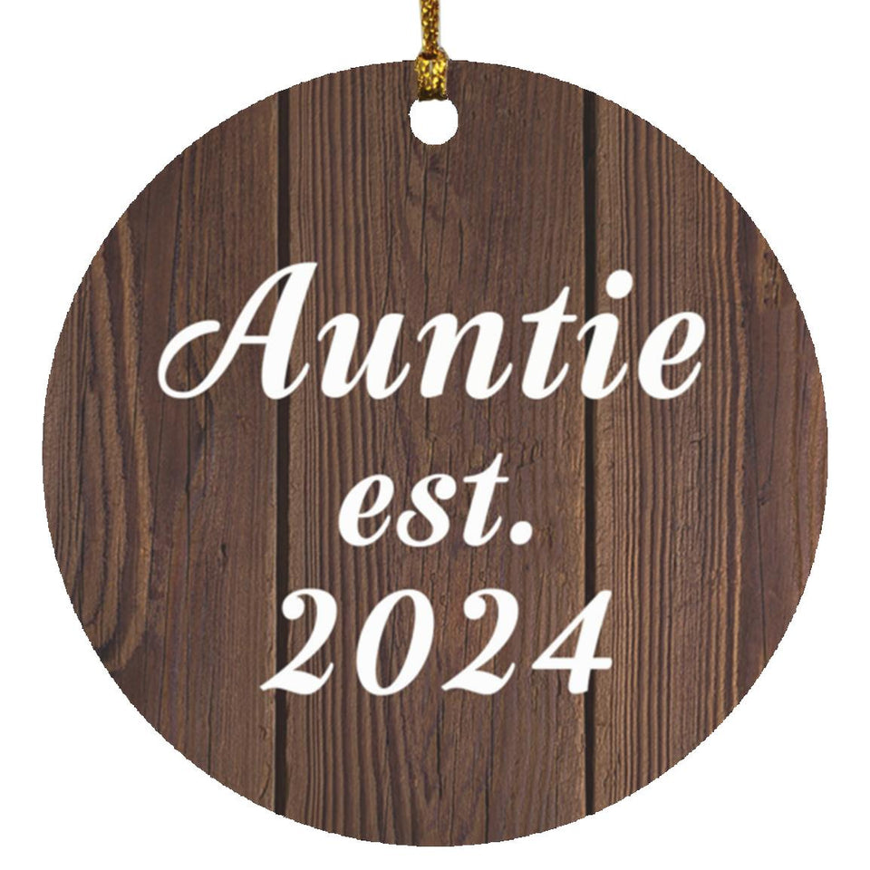 Auntie Established EST. 2024 - Circle Ornament D