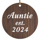 Auntie Established EST. 2024 - Circle Ornament D