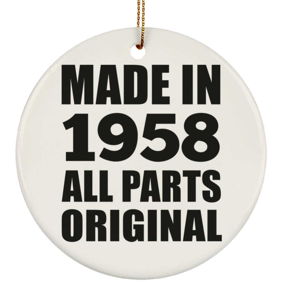 66th Birthday Made in 1958 All Parts Original - Circle Ornament