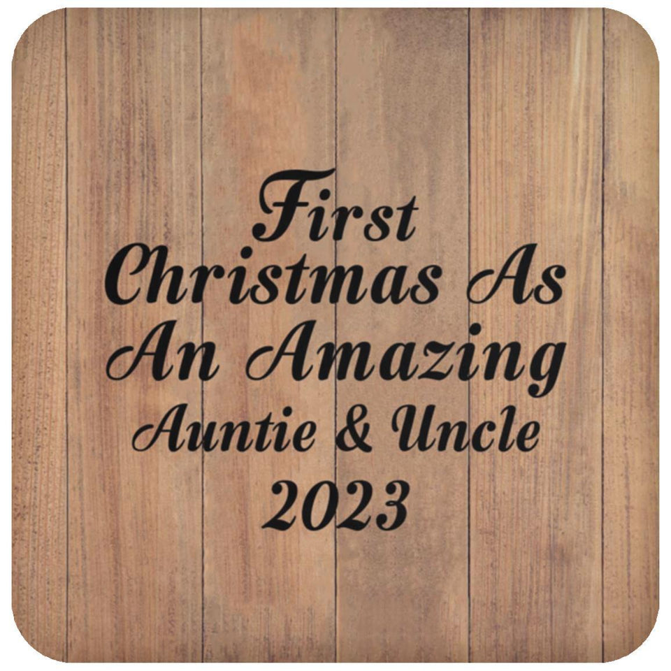First Christmas As An Amazing Auntie & Uncle 2023 - Drink Coaster C