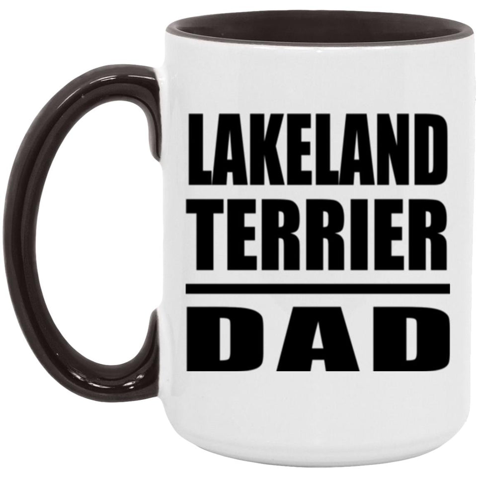 Lakeland Terrier Dad - 15oz Accent Mug Black