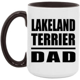 Lakeland Terrier Dad - 15oz Accent Mug Black
