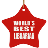 World's Best Librarian - Star Ornament