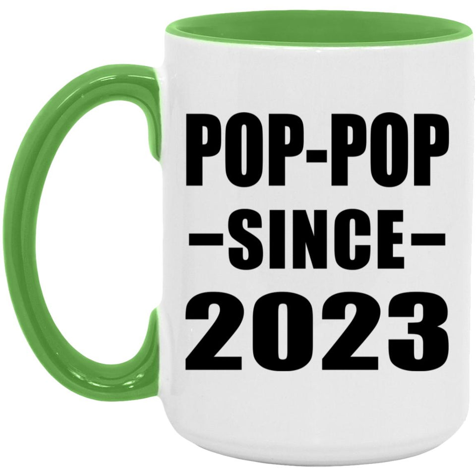 Pop-Pop Since 2023 - 15oz Accent Mug Green