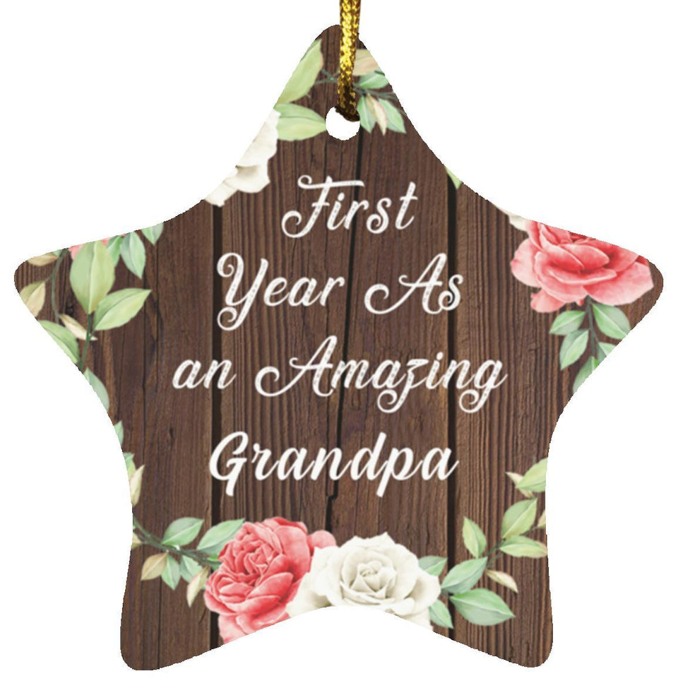 First Year As An Amazing Grandpa - Star Ornament A