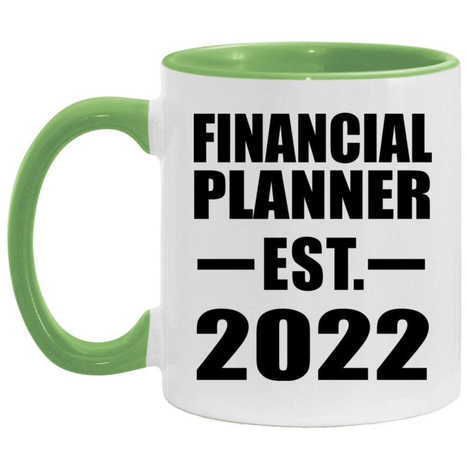 Financial Planner Established EST. 2022 - 11oz Accent Mug Green