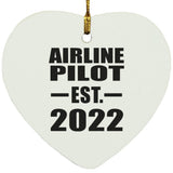 Airline Pilot Established EST. 2022 - Heart Ornament