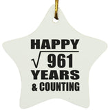 Happy 31st Anniversary Square Root of 961 Years & Counting - Star Ornament