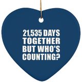 59th Anniversary 21,535 Days Together But Who's Counting - Heart Ornament