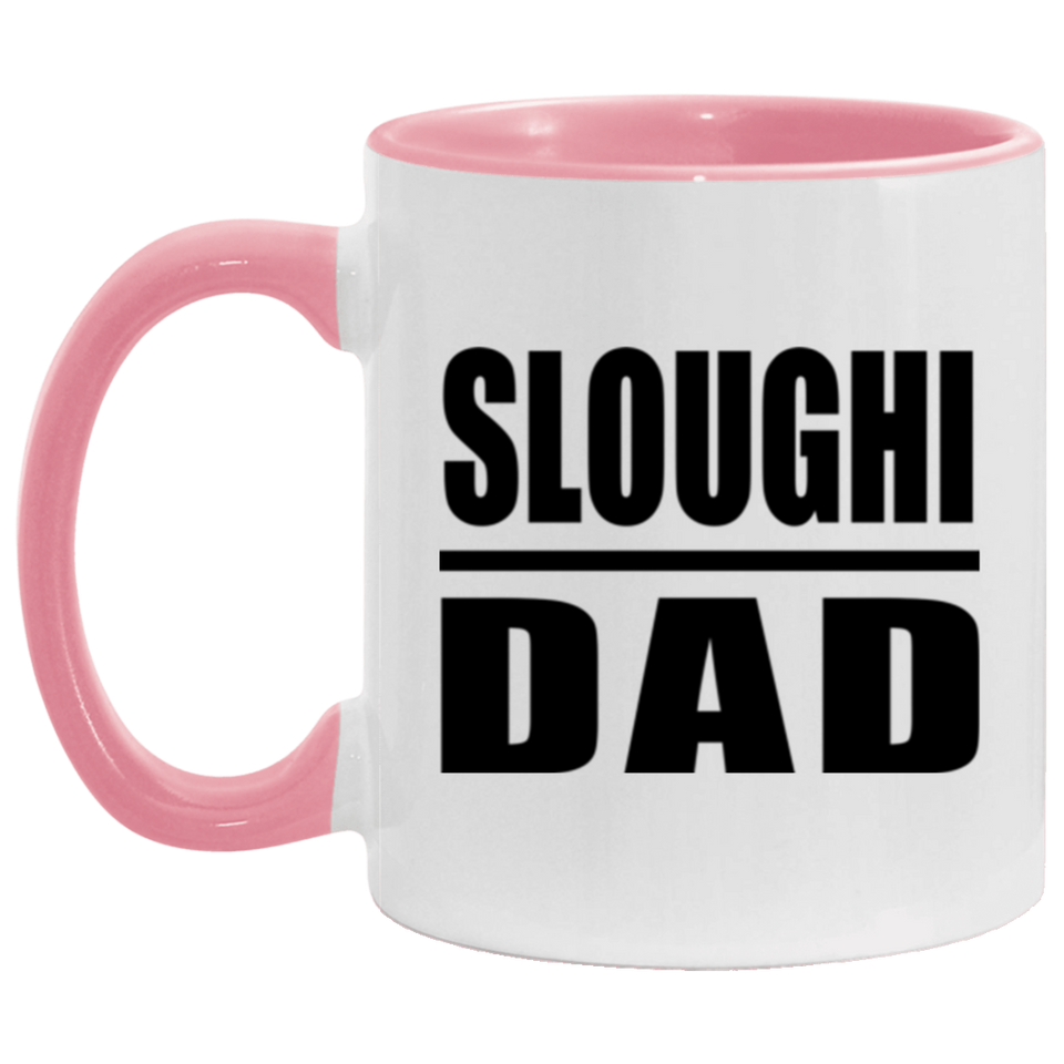Sloughi Dad - 11oz Accent Mug Pink