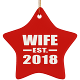 Wife Established EST. 2018 - Star Ornament