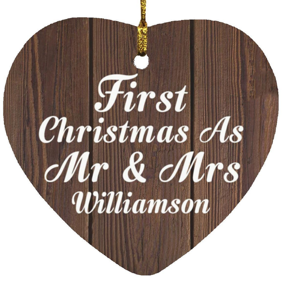 First Christmas As Mr & Mrs Williamson - Heart Ornament D