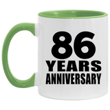 86th Anniversary 86 Years - 11oz Accent Mug Green