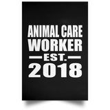 Animal Care Worker Established EST. 2018 - Poster Portrait