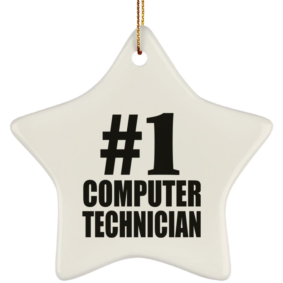 Number One #1 Computer Technician - Star Ornament