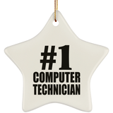 Number One #1 Computer Technician - Star Ornament