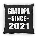 Grandpa Since 2021 - Throw Pillow Black