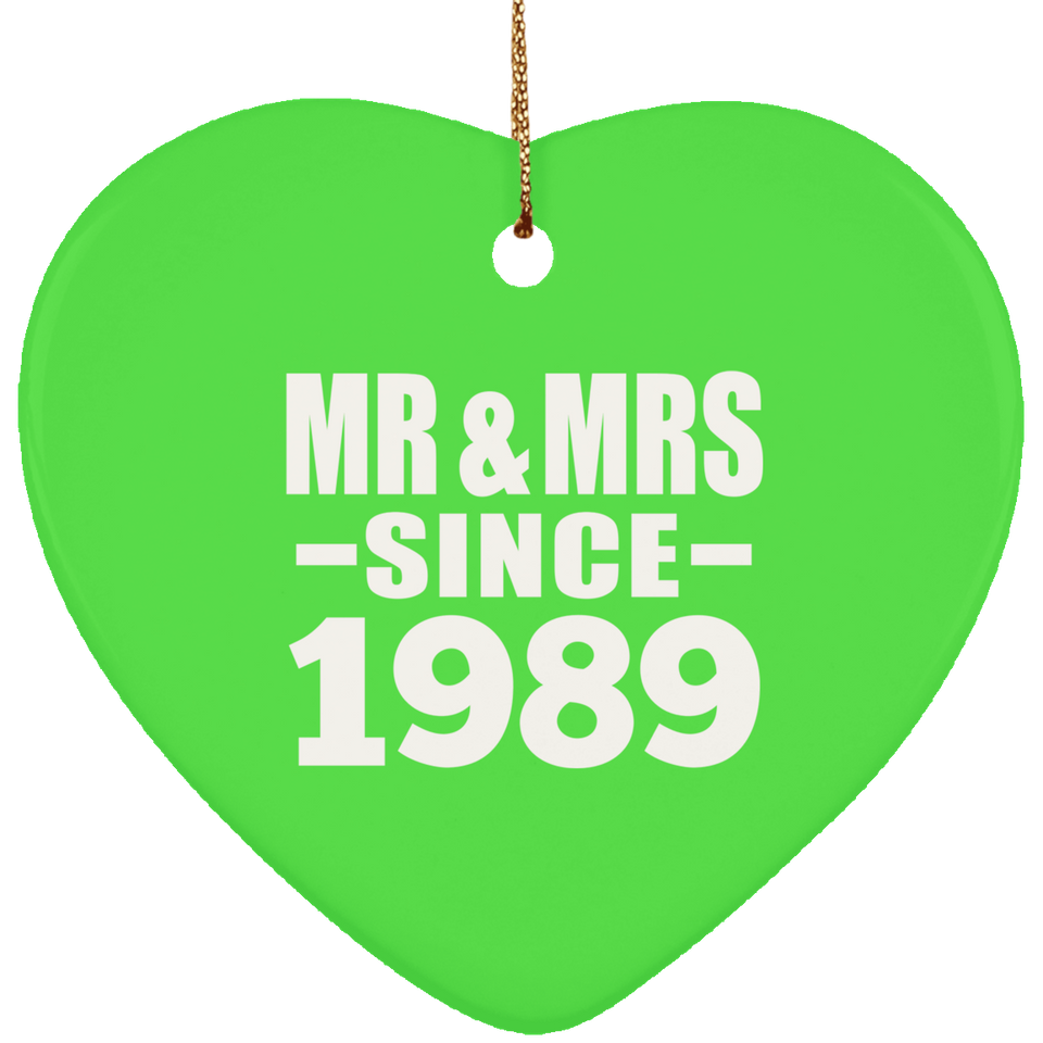 35th Anniversary Mr & Mrs Since 1989 - Heart Ornament