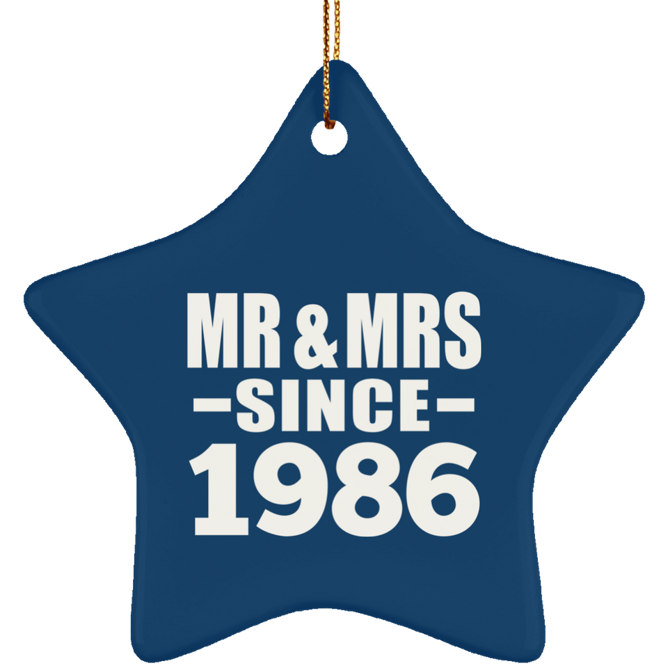 38th Anniversary Mr & Mrs Since 1986 - Star Ornament