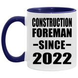 Construction Foreman Since 2022 - 11oz Accent Mug Purple