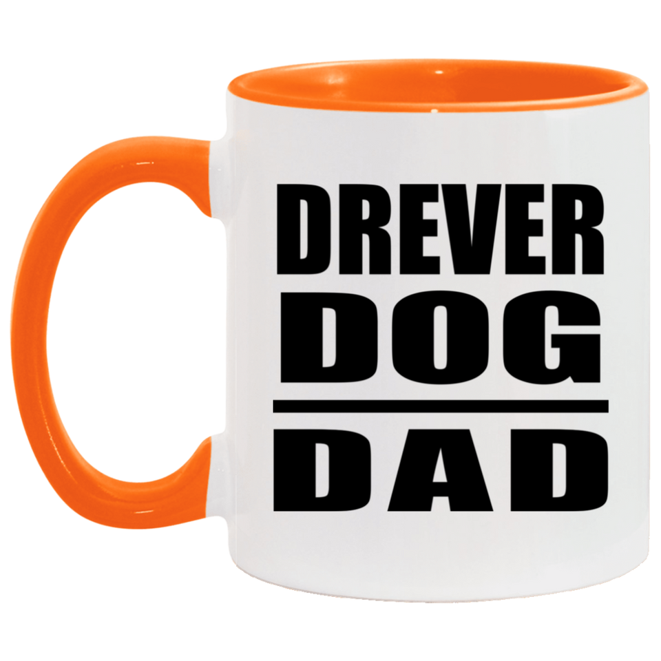 Drever Dog Dad - 11oz Accent Mug Orange