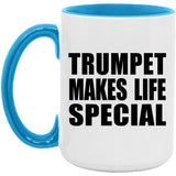 Trumpet Makes Life Special - 15oz Accent Mug Blue