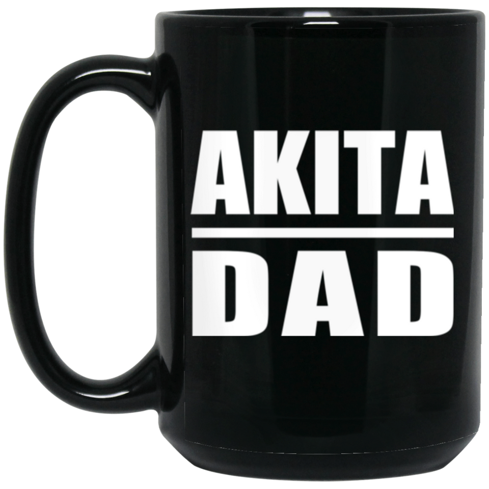 Akita Dad - 15oz Coffee Mug Black