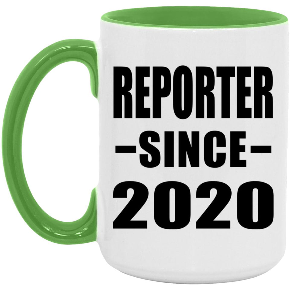 Reporter Since 2020 - 15oz Accent Mug Green