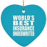 World's Best Insurance Underwriter - Heart Ornament