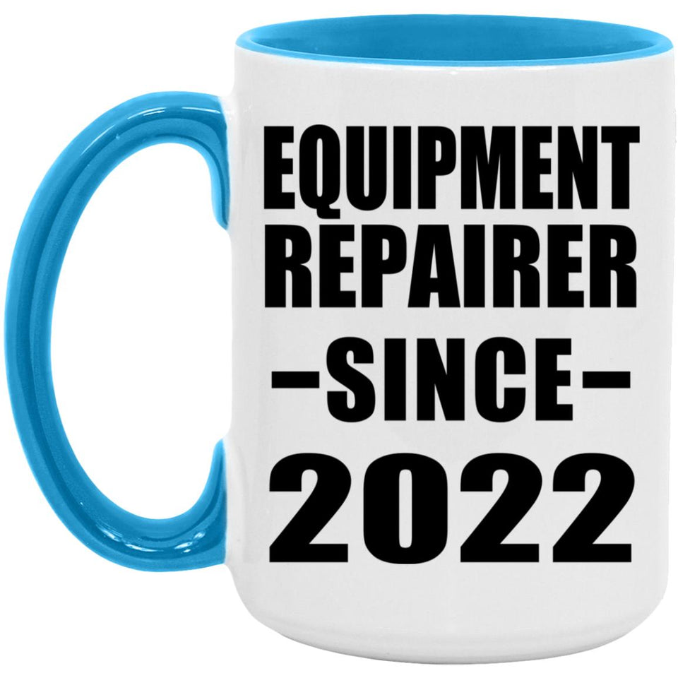 Equipment Repairer Since 2022 - 15oz Accent Mug Blue