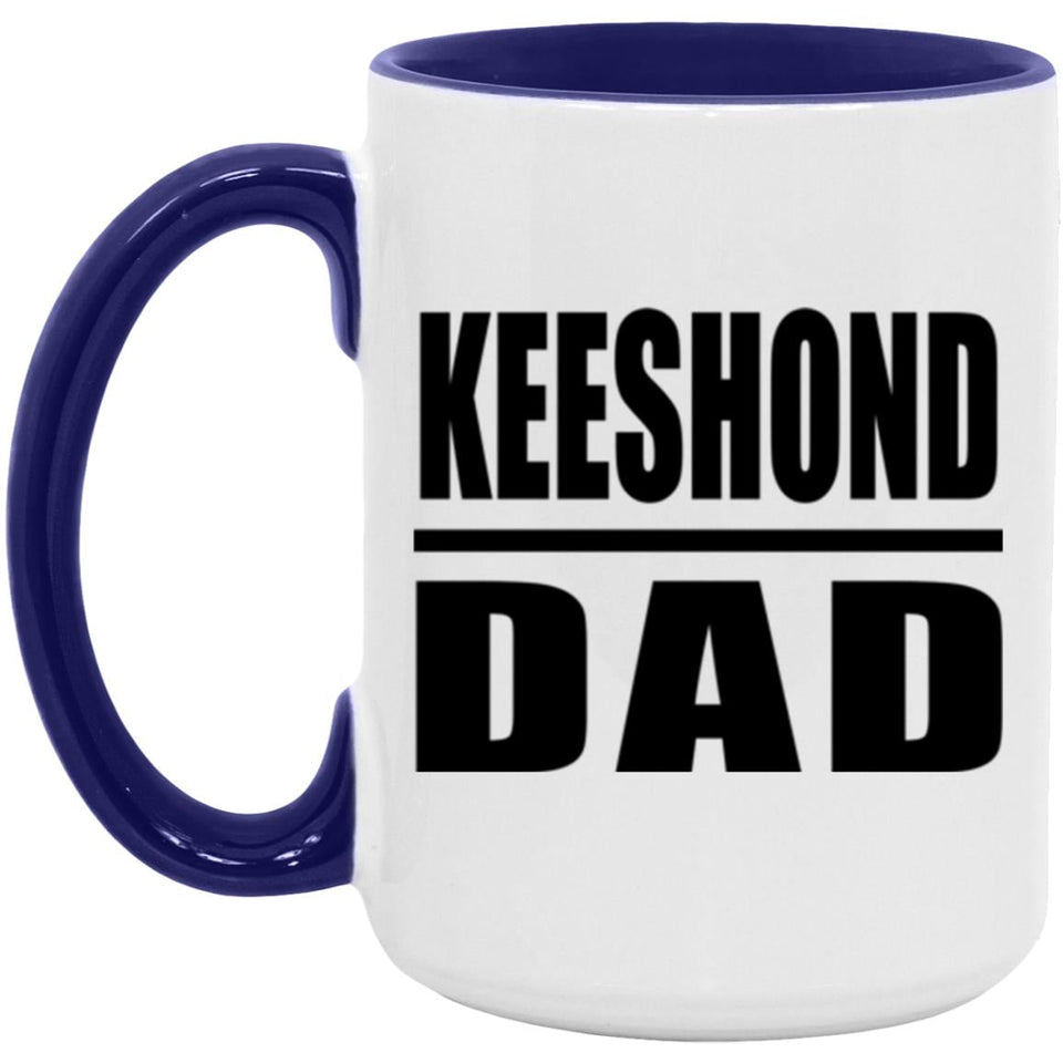 Keeshond Dad - 15oz Accent Mug Purple