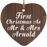 First Christmas As Mr & Mrs Arnold - Heart Ornament D