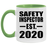 Safety Inspector Established EST. 2020 - 11oz Accent Mug Green
