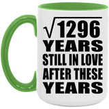 36th Anniversary Square Root of 1296 Years Still In Love - 15oz Accent Mug Green