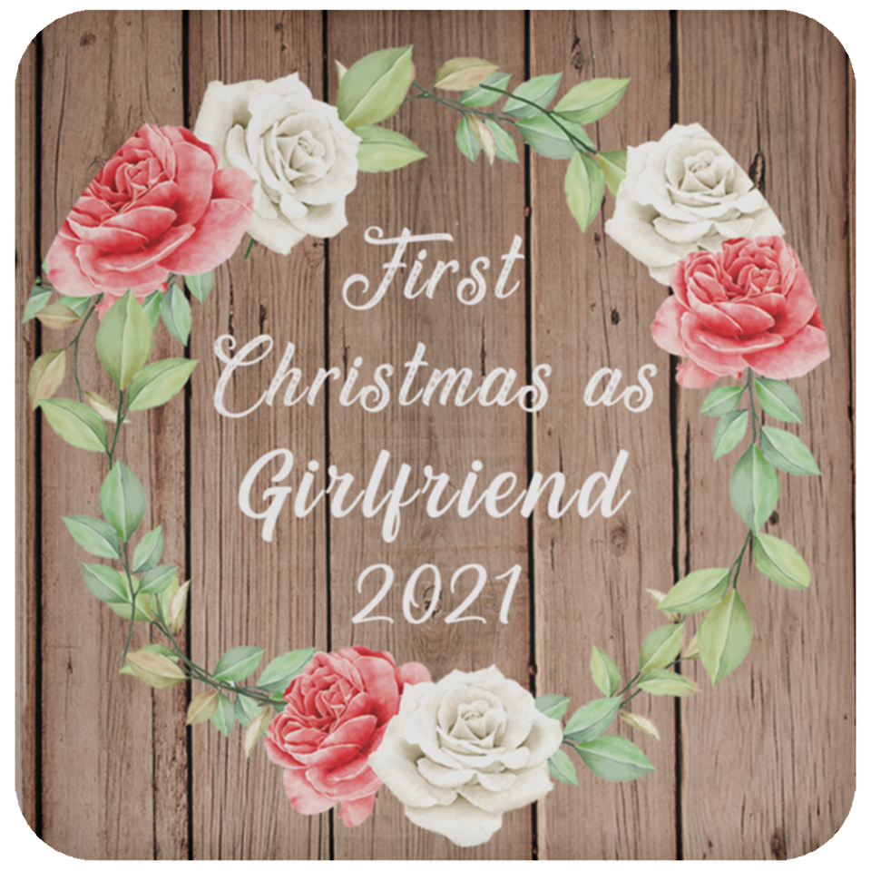First Christmas As Girlfriend 2021 - Drink Coaster B