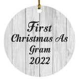 First Christmas As Gram 2022 - Circle Ornament F