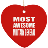 Most Awesome Military General - Heart Ornament