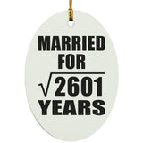 51st Anniversary Married For Square Root of 2601 Years - Oval Ornament