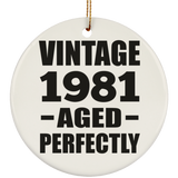 43rd Birthday Vintage 1981 Aged Perfectly - Circle Ornament