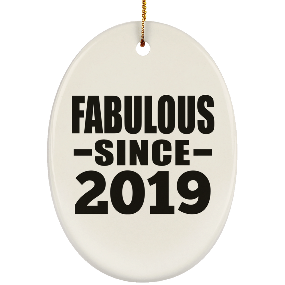 5th Birthday Fabulous Since 2019 - Oval Ornament