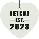 Dietician Established EST. 2023 - Heart Ornament