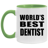 World's Best Dentist - 11oz Accent Mug Green