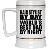 Hair Stylist By Day World's Best Dad By Night - Beer Stein
