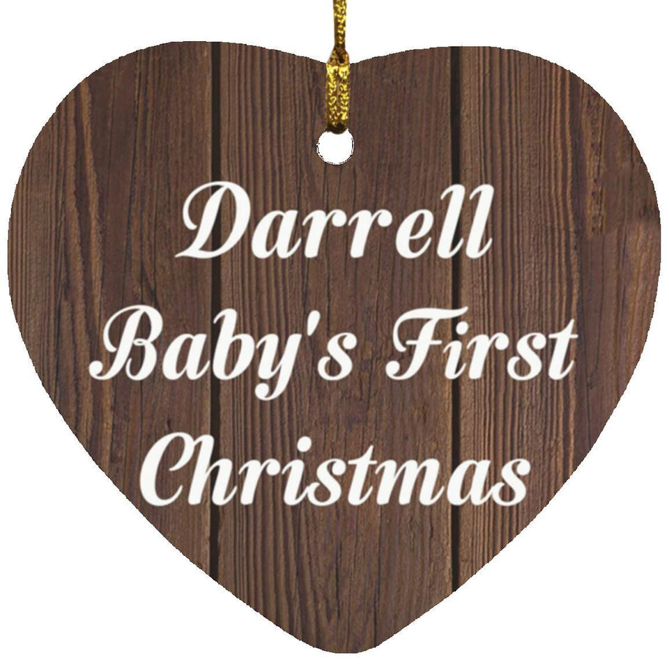 Darrell Baby's First Christmas - Heart Ornament D