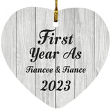 First Year As Fiancee & Fiance 2023 - Heart Ornament F